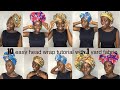 10 quick and easy head wrap tutorial