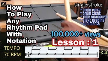 How To Play Rhythm Pad With Notation|Yamaha dtx multi12| lesson 1|Yamaha & Roland Octapad Training