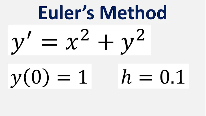 Use Euler's Method with step size h = 0.1 to approximate values: y'=x^2+y^2 , y(0)=1