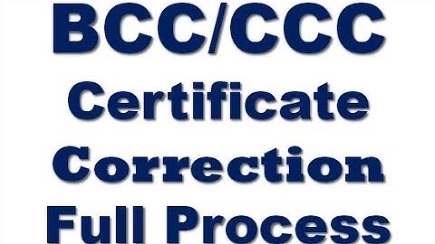 Nielit Doeacc BCC CCC Certificate Correction Name father name Mother name & lost  Full Process