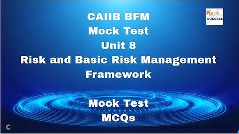 CAIIB BFM Mock Test: Module B: Unit 8: Risk and Basic Risk Management Framework