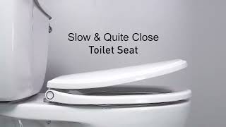 Hibbent One Click Toilet Seat - Easy Installation, Quick-Release, Removable For Easy Cleaning