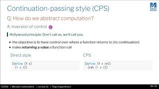 CS450   32  01  Continuation passing style intro Wealth