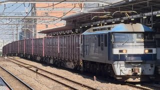 JR貨物EF210形100番台166号機＋コキ100系22両が西国分寺駅を通過（5075レ）