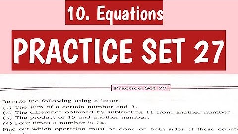 practice Set 27 class 6 chapter 10 equations | Maharashtra state board | #equationspracticeset27