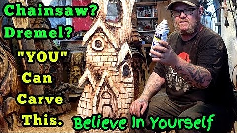 Gnome home that anyone can carve with a chainsaw or Dremel. Believe In yourself.