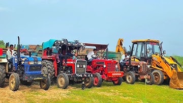 JCB 3dx Loading Mud in trolley | Mahindra Kubota Massey Eicher #jcbvideos  #tractorvideos #jcbbaba