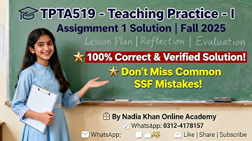 tpta519 assignment 1 solution fall 2025 │assignment 1 2025 │SSF │Nadia Khan online academy │tpta519