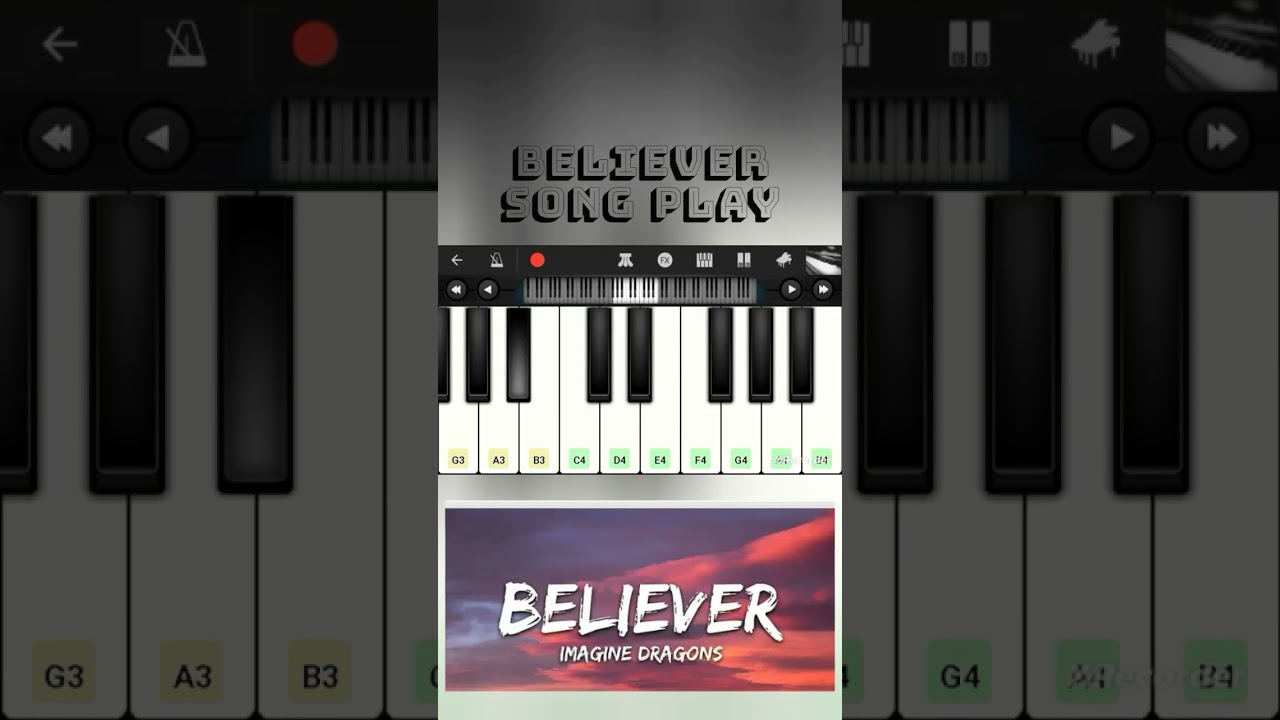 piano step by step believer song play 