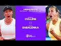 Danielle collins vs aryna sabalenka  2024 madrid round of 16  wta match highlights