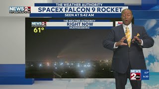 Information SpaceX Falcon 9 rocket launch spotted over TN Guide
