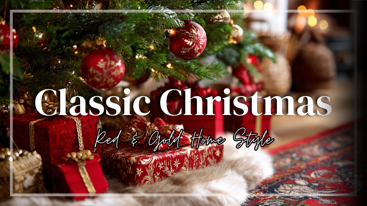Создайте классический рождественский дом, наполненный красным, золотым и праздничным волшебством