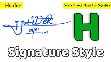 ✔️ Haider Name Signature Style Request Done