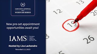 New pre-set appointment opportunities await you!