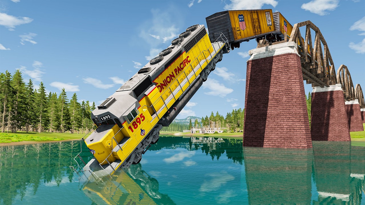 Epic Trains vs Broken Bridge Crashes #20 – BeamNG.drive | BeamNG High Speed