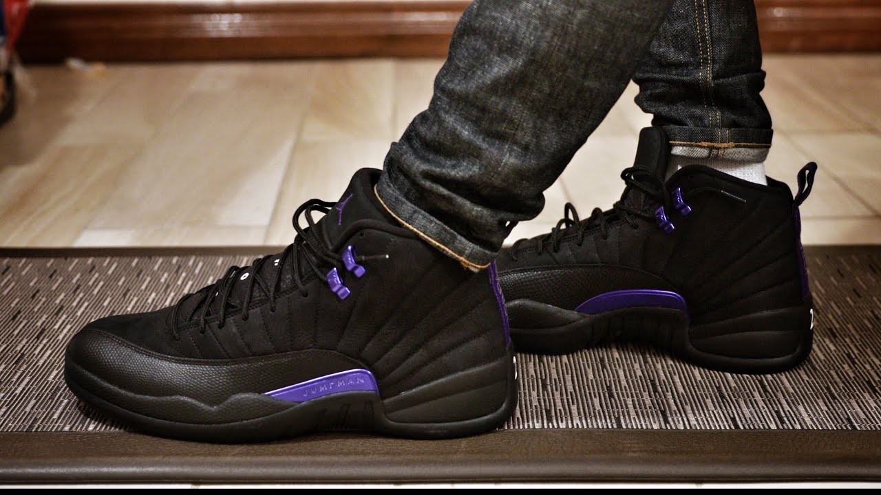 black and purple air jordan 12