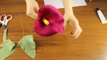 Crepe paper flowers easy. Calla lily. Crepe paper flower. Calla lily bouquet. Paper craft