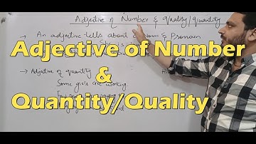 Adjective of Number and Quantity | By Syed Ali Raza Kazmi