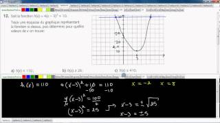 Secondaire 4 Sn Québec Fonction Quadratique Isolé Inéquation Exercice 12