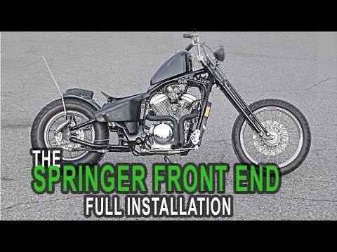 How To Install A Springer Front End  – Honda Shadow Bobber Build