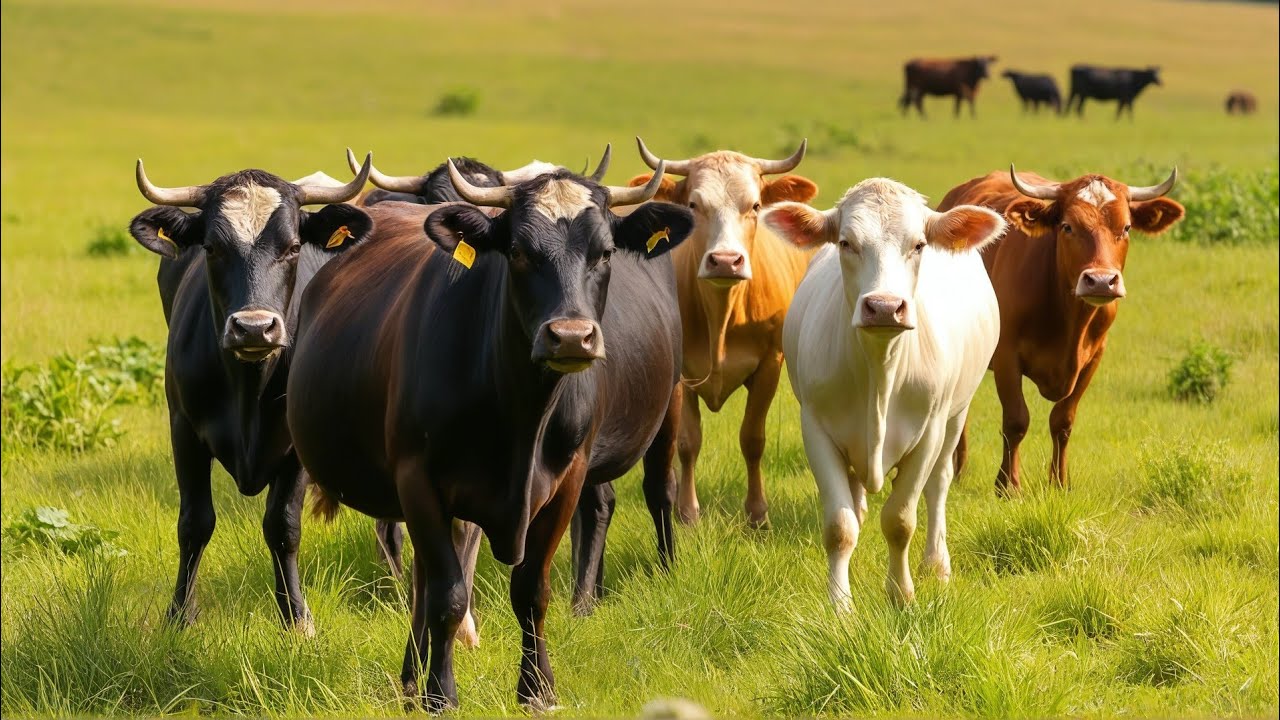 Relaxing Cow Video 🐄 | Peaceful Cows Grazing with Soothing Music | Calming Nature Sounds 