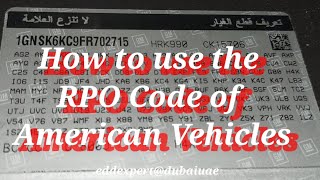 🇵🇭 Familiarisation of RPO code. Regular Production Option. GM Vehicles.