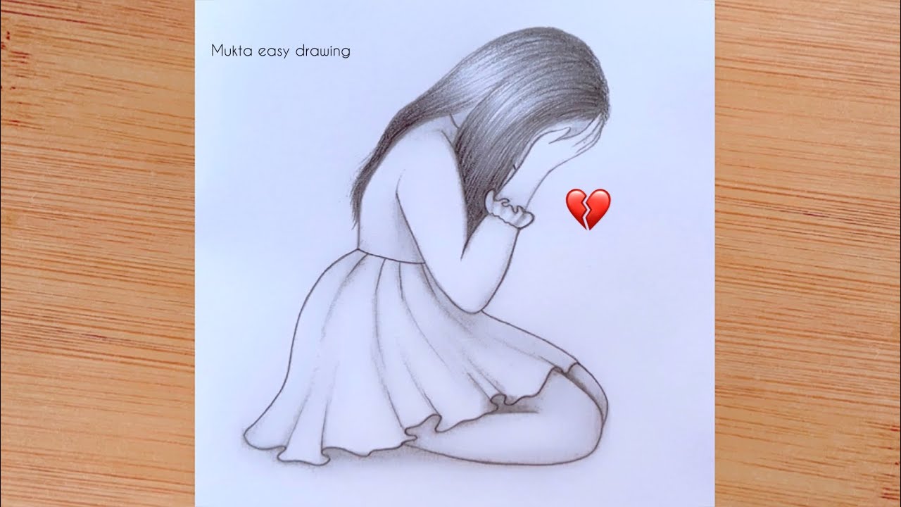 How to draw a Sad Girl with pencil sketch | Easy way to draw for ...