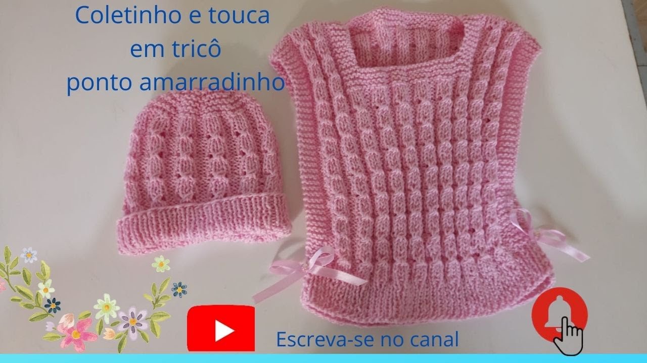 Вязание жилета и шапочки связано гладью! Первая часть.