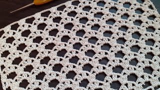 картинка: Простой ажурный узор крючком. Easy crochet patterns for beginners.