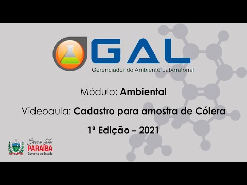 Treinamento GAL AMBIENTAL - Cadastro para amostra de Cólera