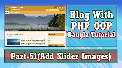 Blog With PHP OOP (Add Slider Images) : Part-51