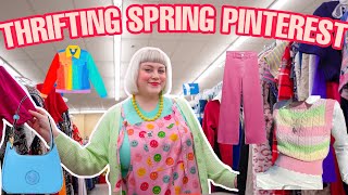 Thrifting my SPRING PINTEREST BOARD + Dopamine Dressing and Try on Thrift Haul 2023