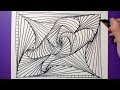 Easy Abstract Drawing - Satisfying and Relaxing / Doodle Pattern 32