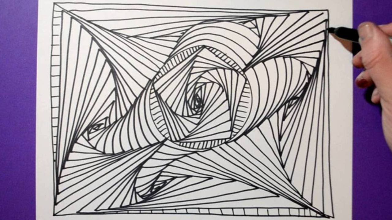 Easy Abstract Drawing - Satisfying and Relaxing / Doodle Pattern 12