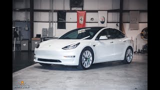 2019 Tesla Model 3: Detail, Xpel Window Tint and Custom Painted Brake Calipers