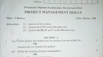 project management skills question paper March - April 2022