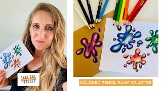 Paint Splatter Drawing | Colored Pencil Blending Tutorial
