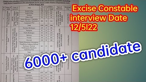 Excise Constable interview Date 12/05/22 || Total Candidate interview