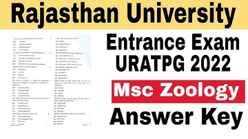 Rajasthan university Msc Zoology entrance exam 2022