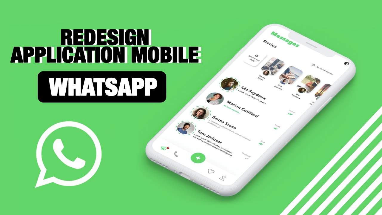 WHATSAPP REDESIGN (MINIMALISTE) | ADOBE XD