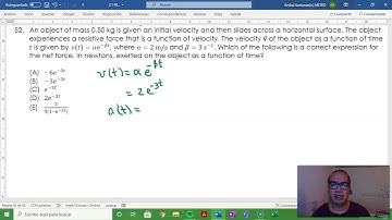 2.1-52 Acceleration and Net Force of an Object with a Velocity-Dependent Force