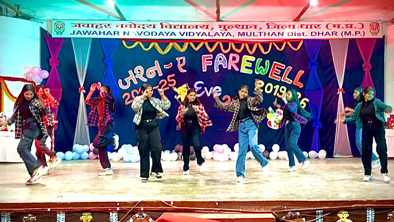 Dance Performance || Class 9th Girls || Farewell party 2025 || JNV Dhar ...