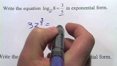 Writing Logarithmic Equations in Exponential Form