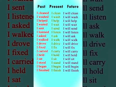 افعال اللغة الانجليزية للاستخدام اليومي المضارع الماضي والمستقبل تحدث الانجليزيه بسرعه