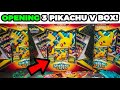 Opening 3 Pokemon Pikachu V Collection Box! *EPIC PULLS*