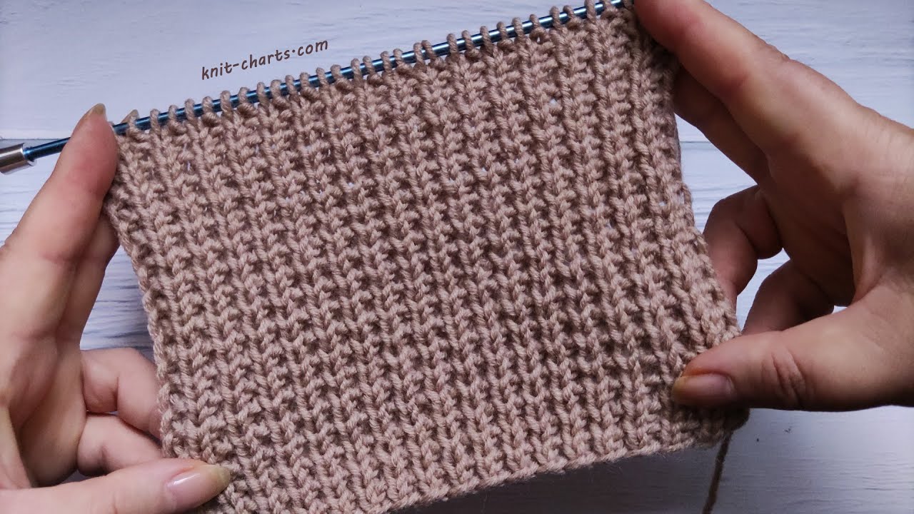 Easy Rib Stitch Knit Pattern| Einfaches Rippenmuster stricken| Punto ...