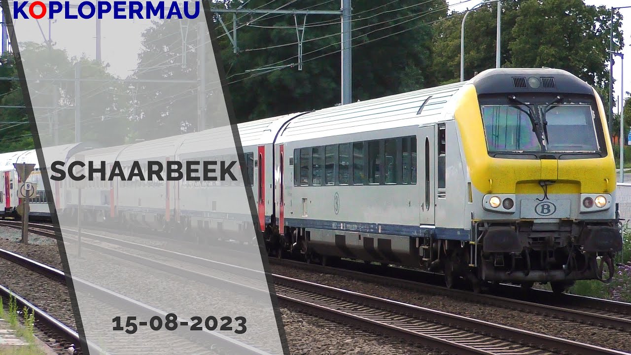 Treinen op station Schaarbeek in België - 15 augustus 2023