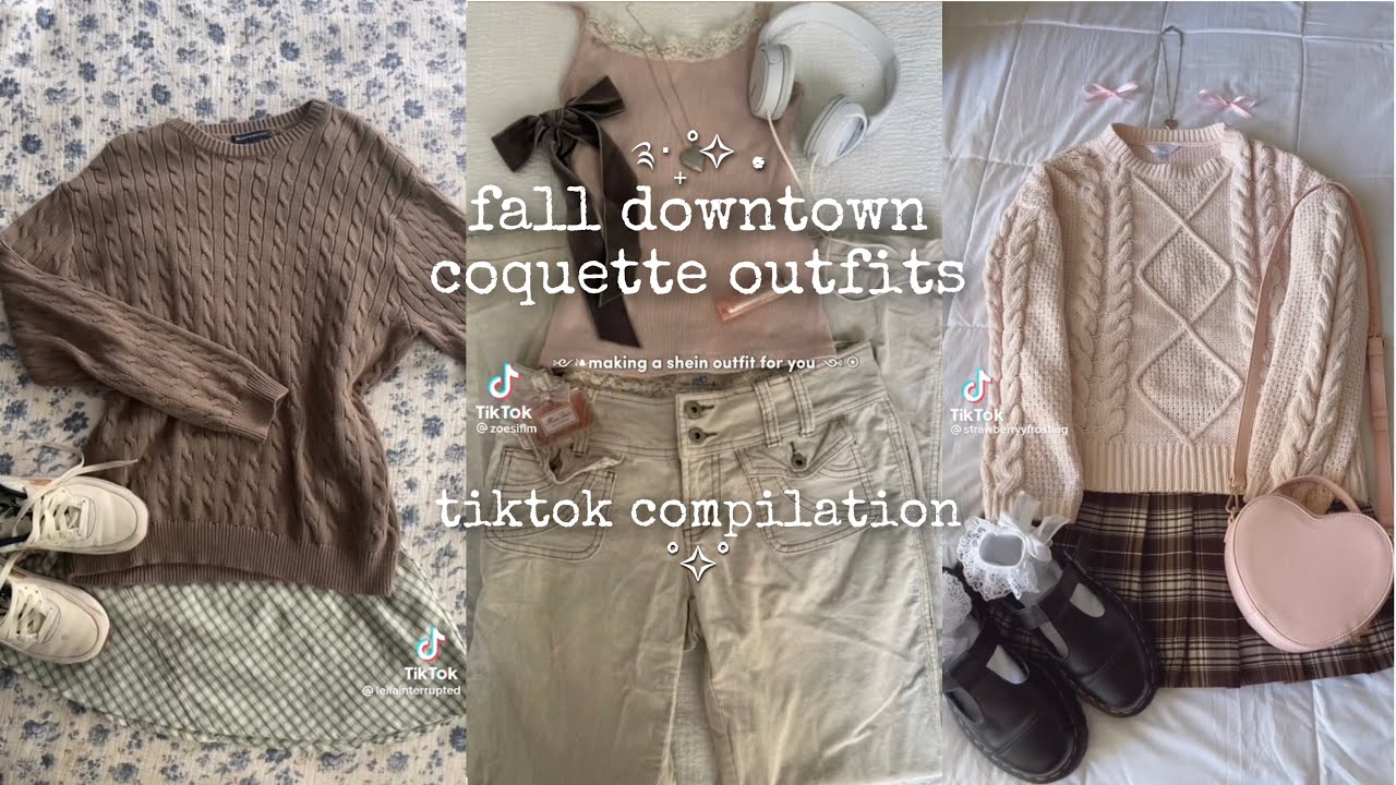 Downtown Fall Coquette Outfits | TikTok Compilation ༉‧₊˚ - YouTube