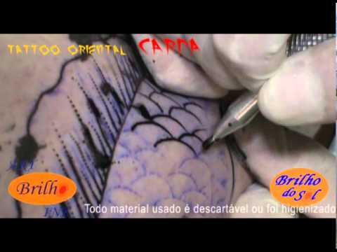 Art Brilho Ink Tattoo - Carpa na perna - Traço