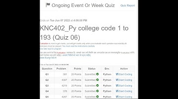 python quiz 6 II KNC402_Py college code 1 to 193 (Quiz 06)II 100% correct #python #pythonquiz
